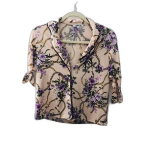 Women's Floral Crop Top L